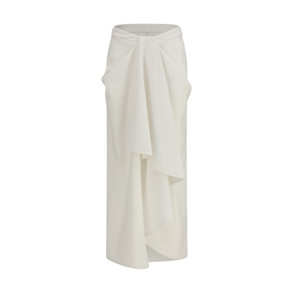 Givenchy White Wool Oves Aries Long Skirt