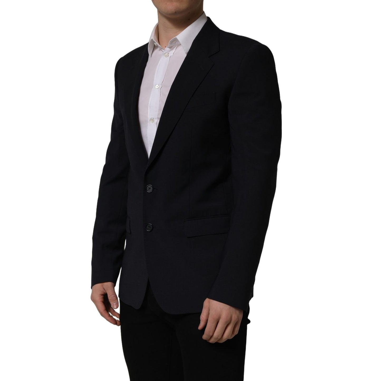 Dolce & Gabbana Black Wool Single Breasted Men Blazer Jacket