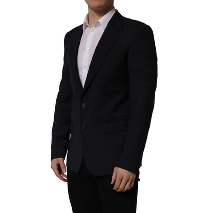 Dolce & Gabbana Black Wool Single Breasted Men Blazer Jacket