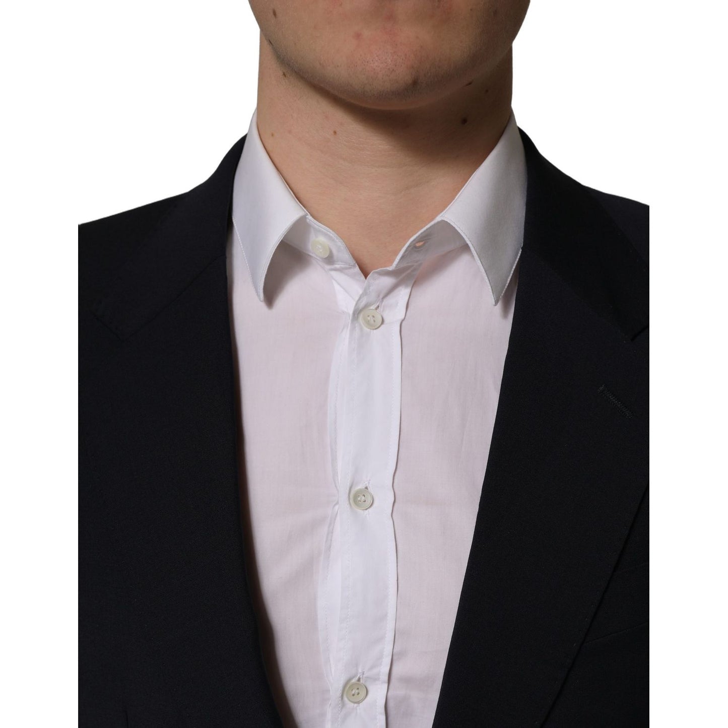 Dolce & Gabbana Black Wool Single Breasted Men Blazer Jacket