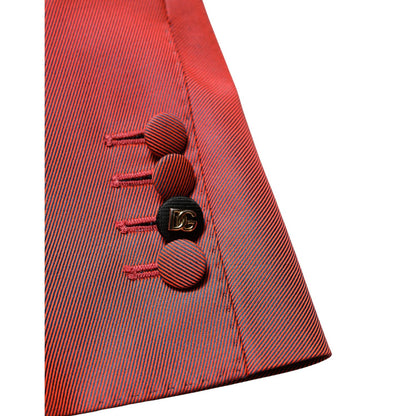 Dolce & Gabbana Red Wool Single Breasted Men Blazer Jacket