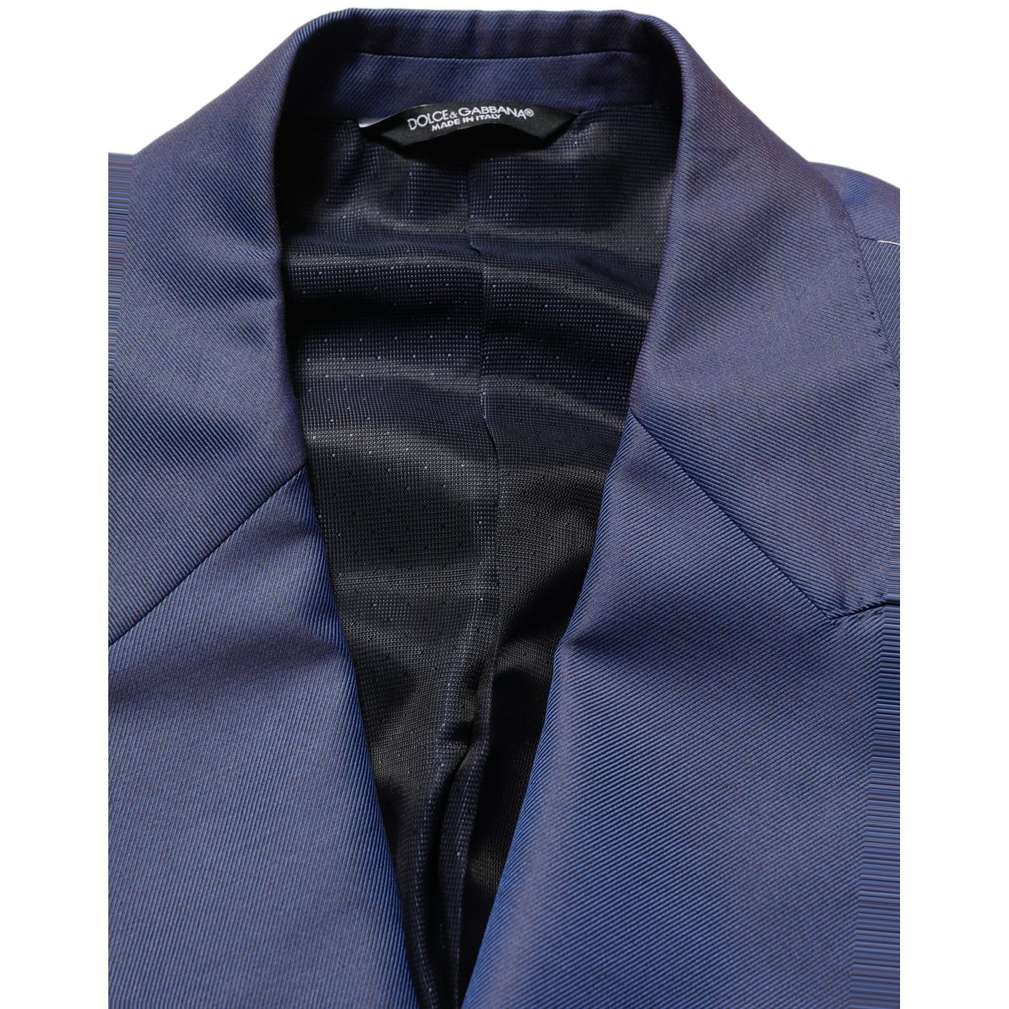 Dolce & Gabbana Blue Wool Double Breasted Men Blazer Jacket