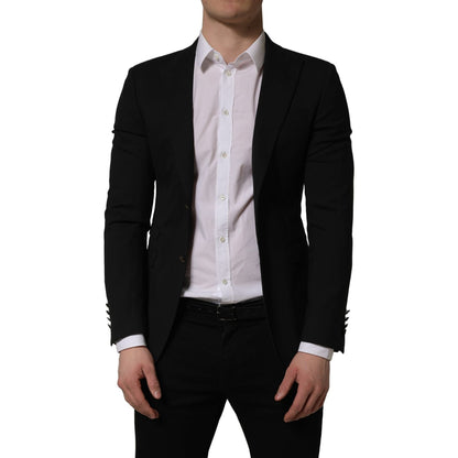 Dolce & Gabbana Black Polyester Single Breasted Blazer Jacket