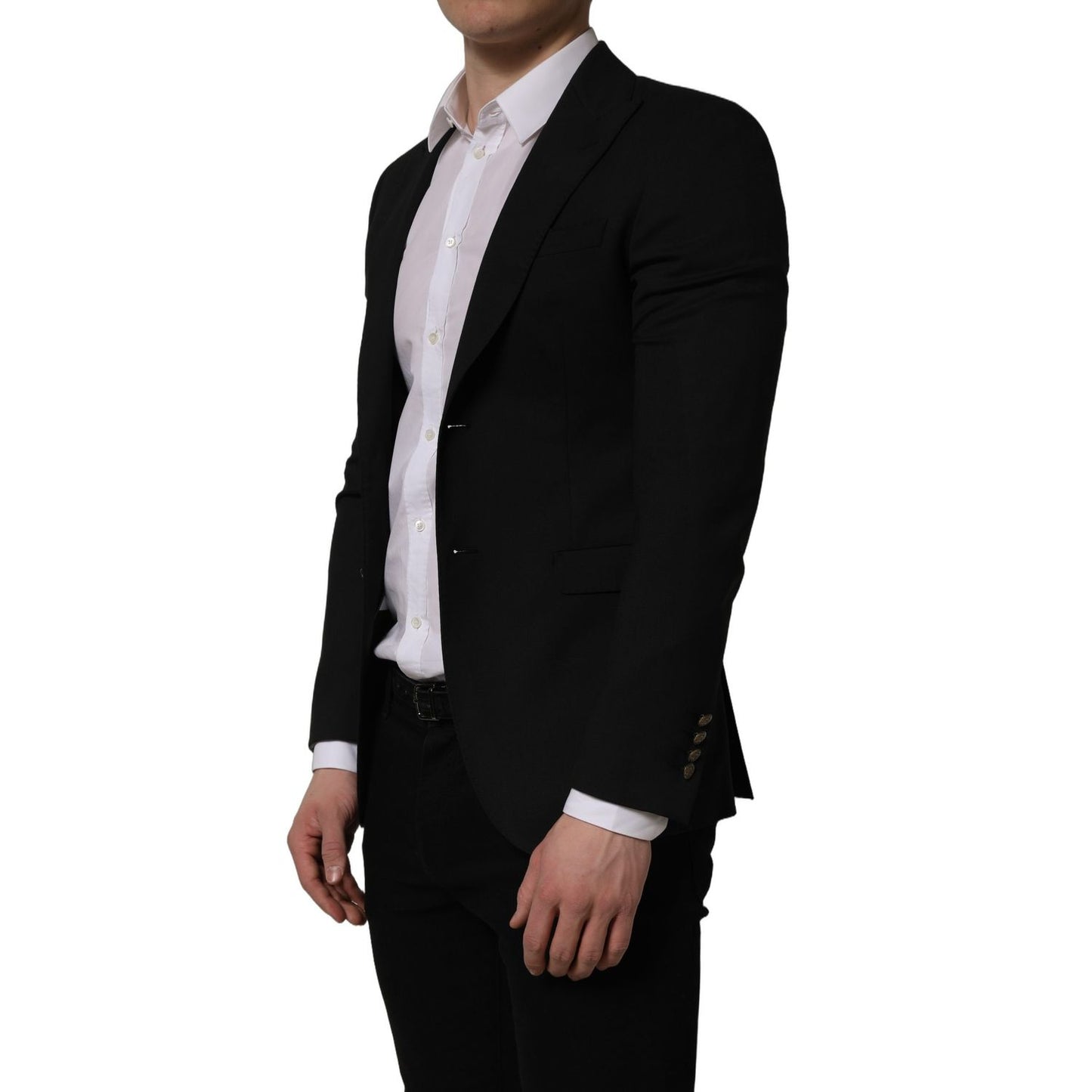 Dolce & Gabbana Black Polyester Single Breasted Blazer Jacket