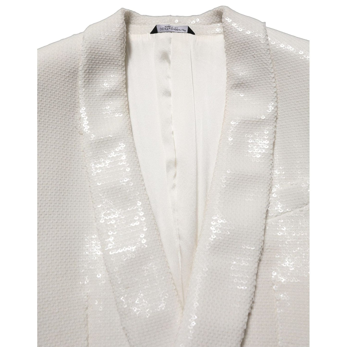 Dolce & Gabbana White Viscose Single Breasted Blazer Jacket