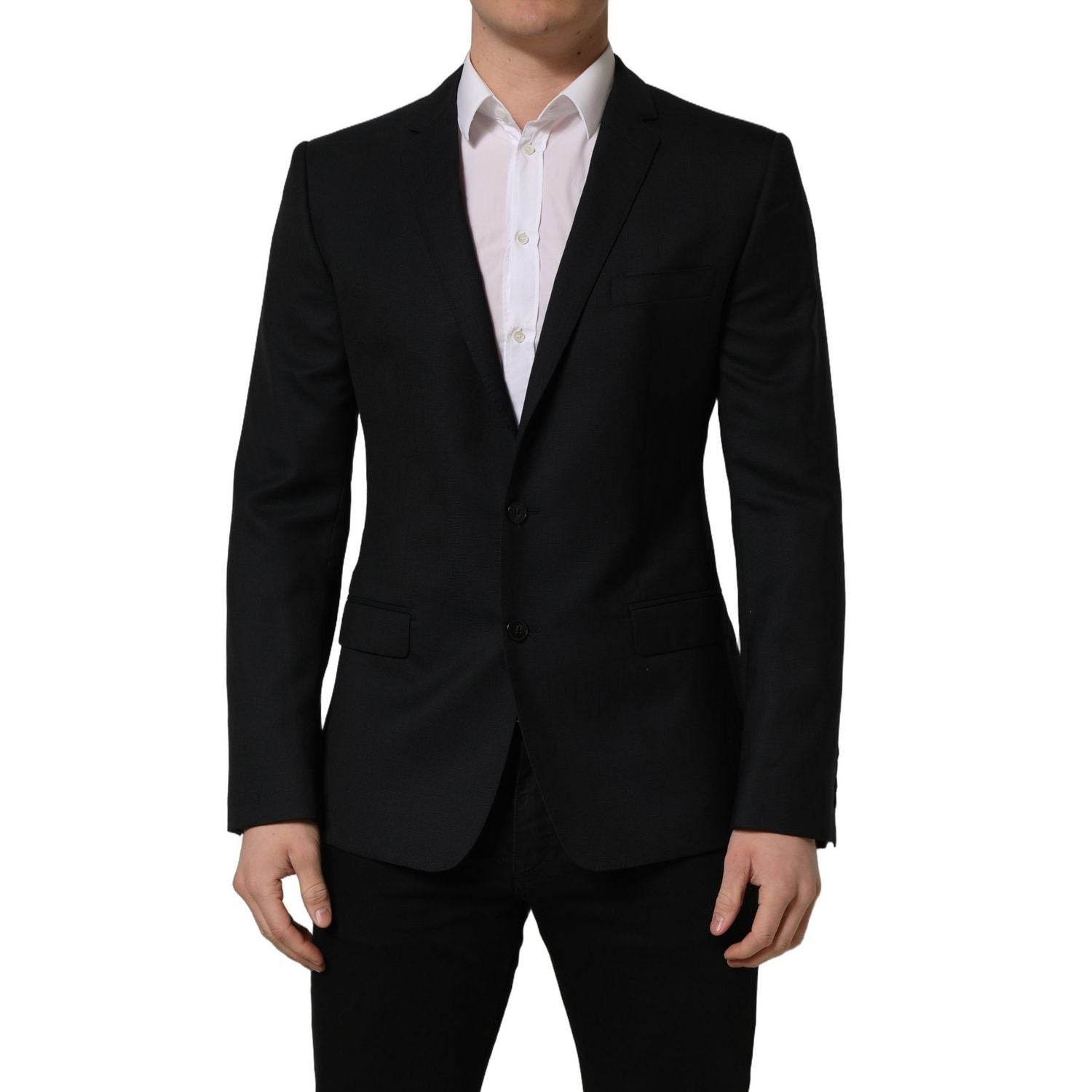 Dolce & Gabbana Black Wool Single Breasted Blazer Jacket