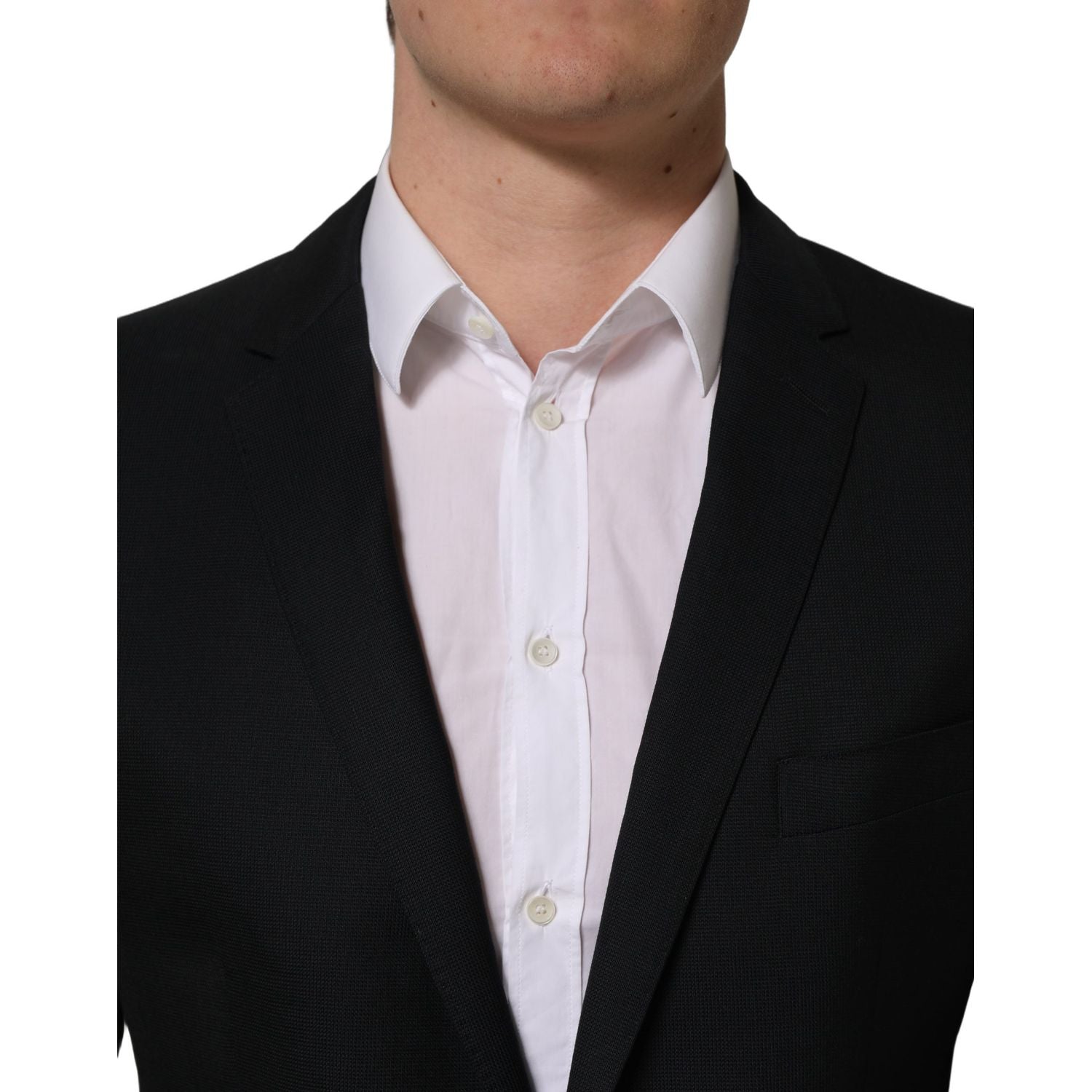 Dolce & Gabbana Black Wool Single Breasted Blazer Jacket