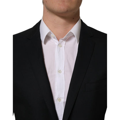 Dolce & Gabbana Black Wool Single Breasted Blazer Jacket