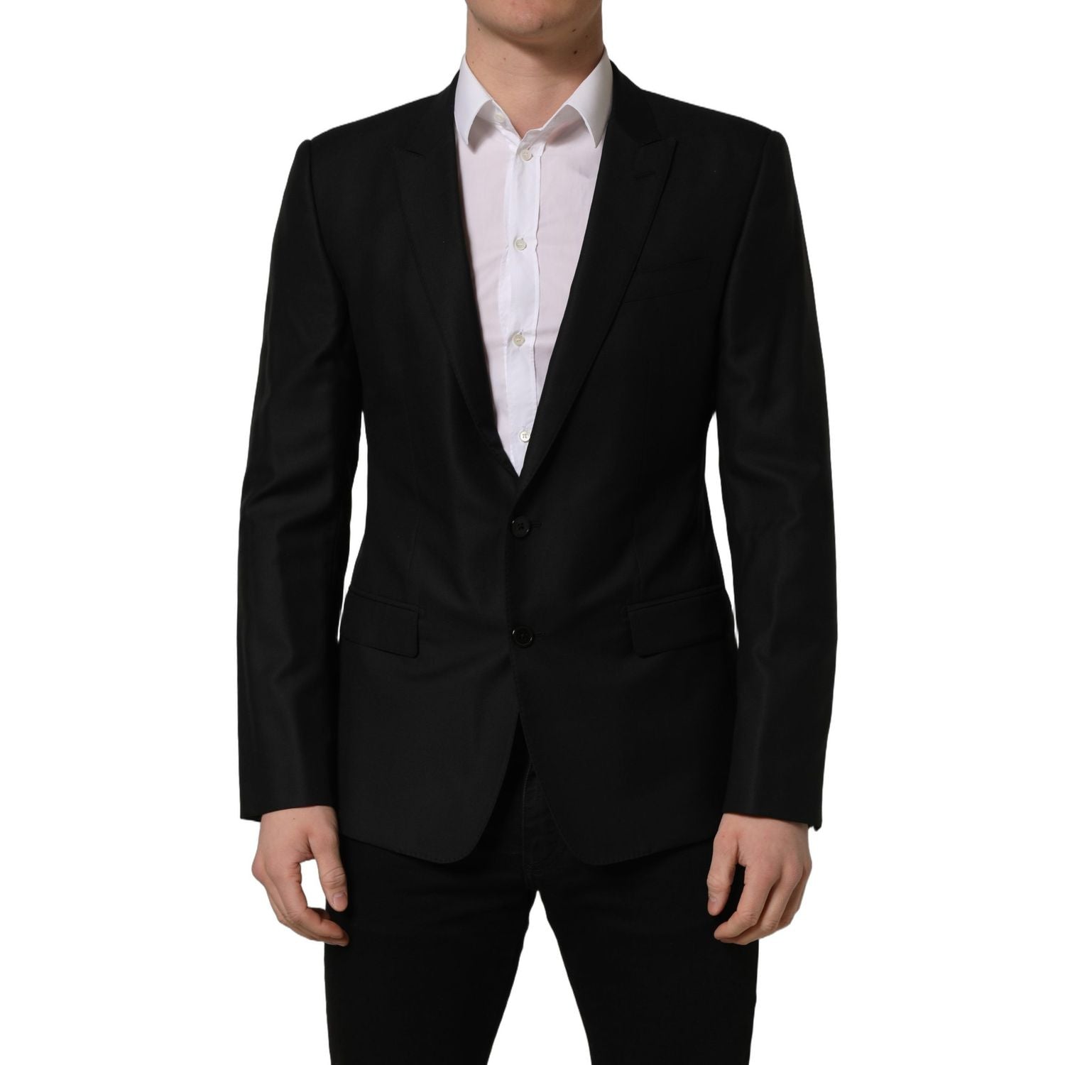 Dolce & Gabbana Black Wool Single Breasted Blazer Jacket