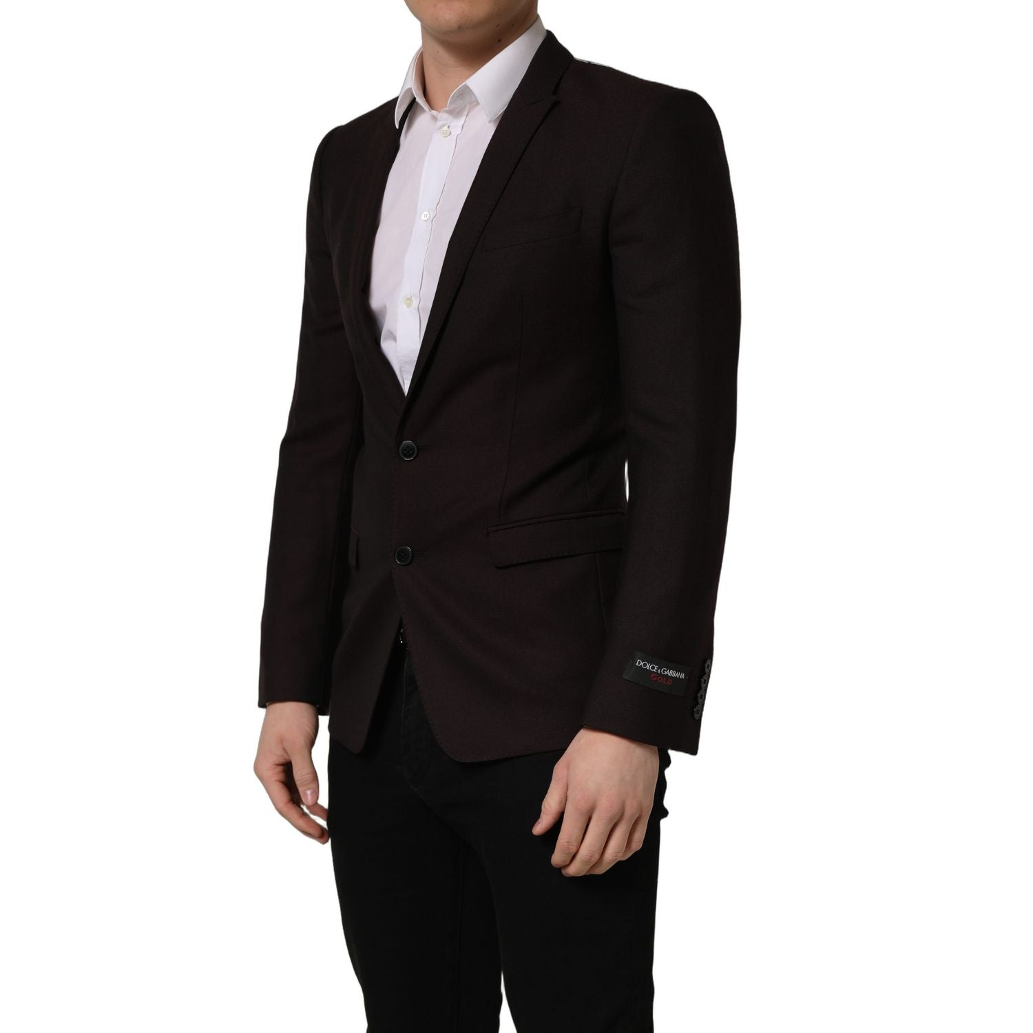 Dolce & Gabbana Brown Wool GOLD Single Breasted Men Jacket