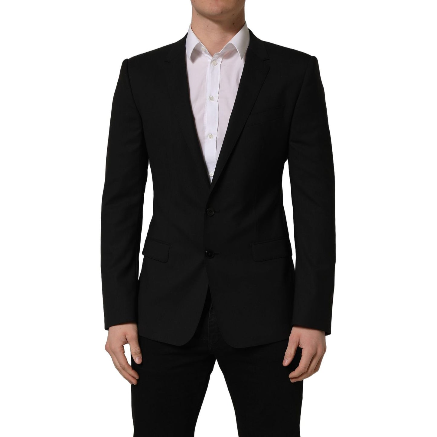 Dolce & Gabbana Black Wool Single Breasted Blazer Jacket