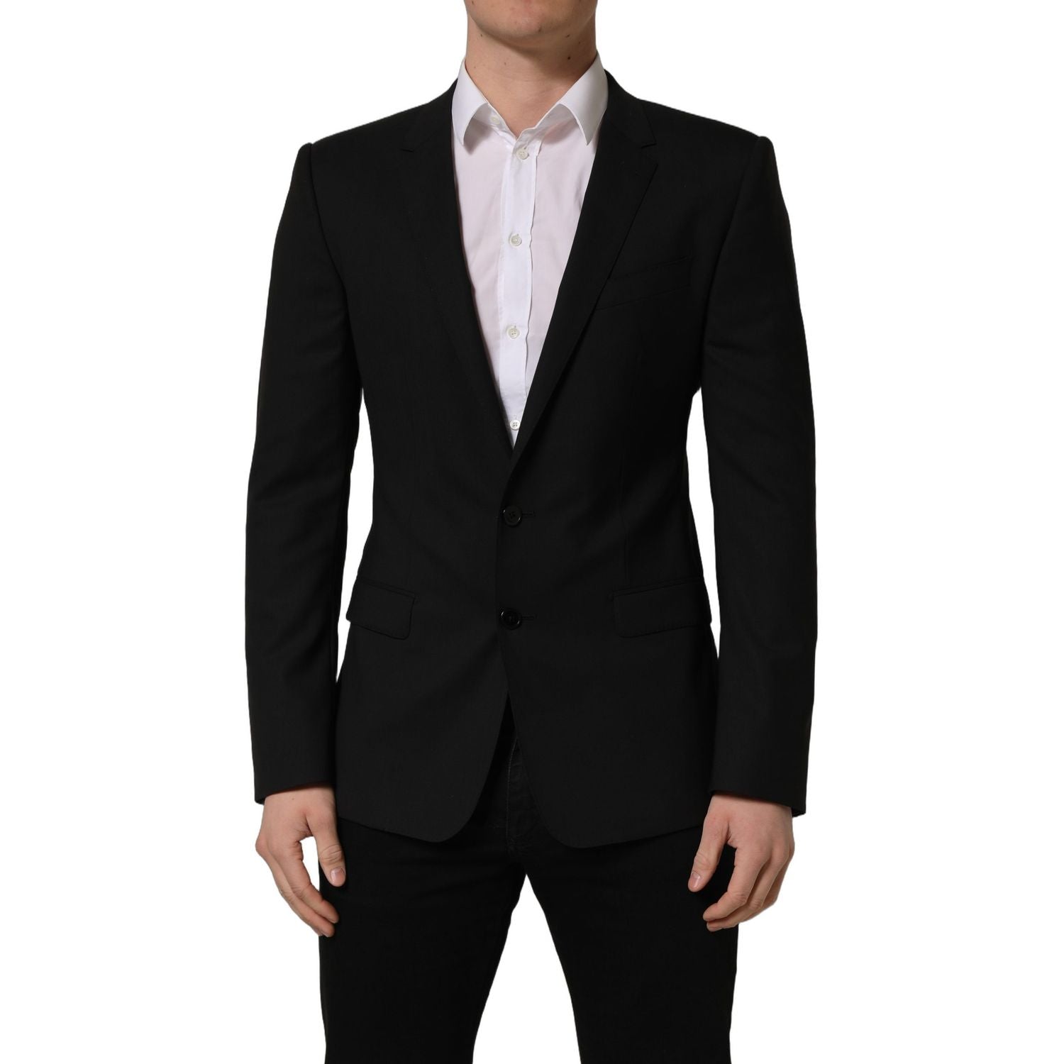 Dolce & Gabbana Black Wool Single Breasted Blazer Jacket