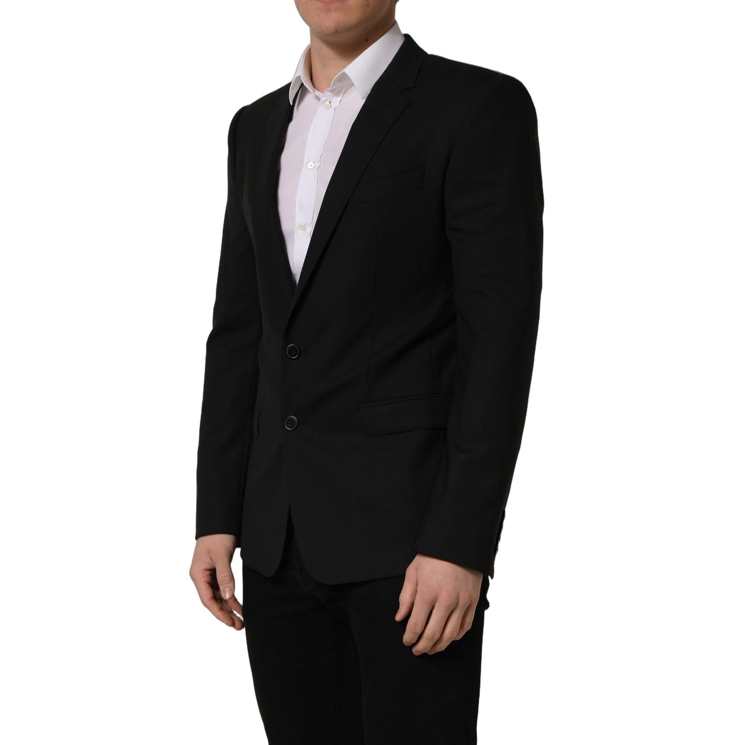 Dolce & Gabbana Black Wool Single Breasted Blazer Jacket