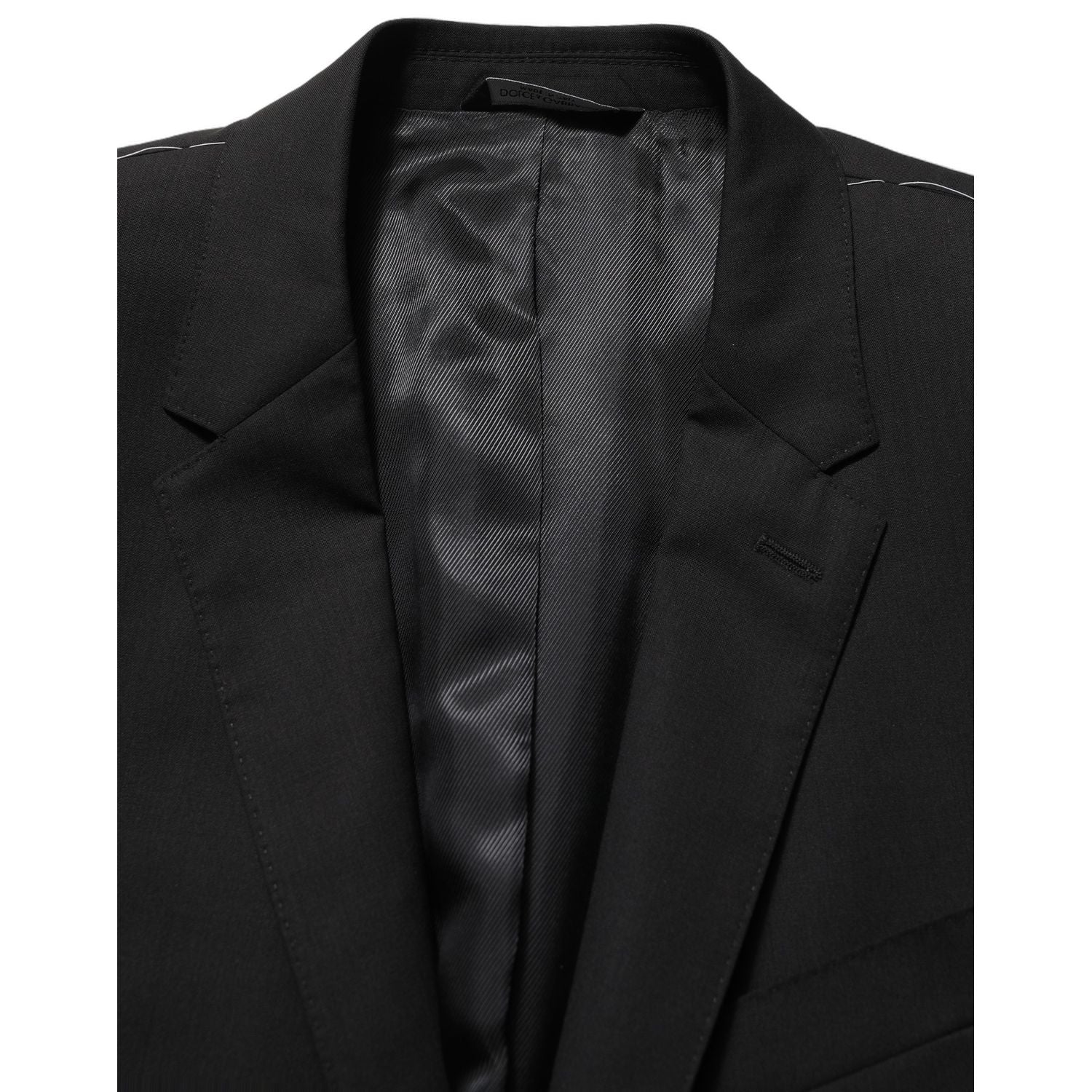 Dolce & Gabbana Black Wool Single Breasted Blazer Jacket