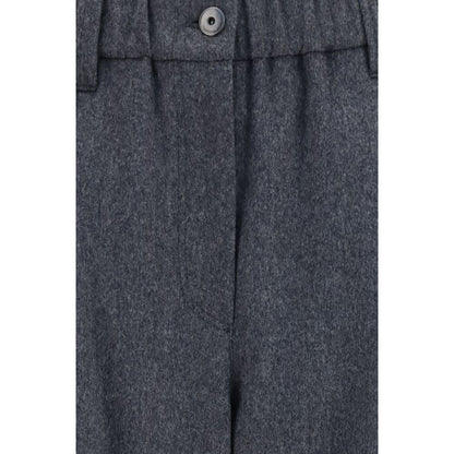 Brunello Cucinelli Gray Wool Oves Aries Casual Pants
