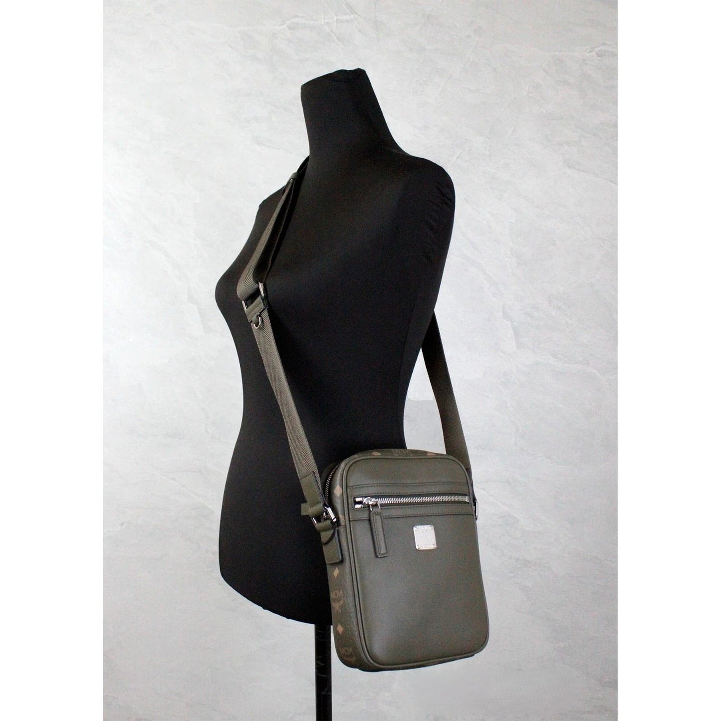 MCM Visetos Leather Camera Crossbody Bag