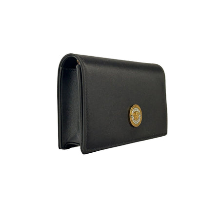 Versace Mini Chain Black Crossbody Wallet Bag