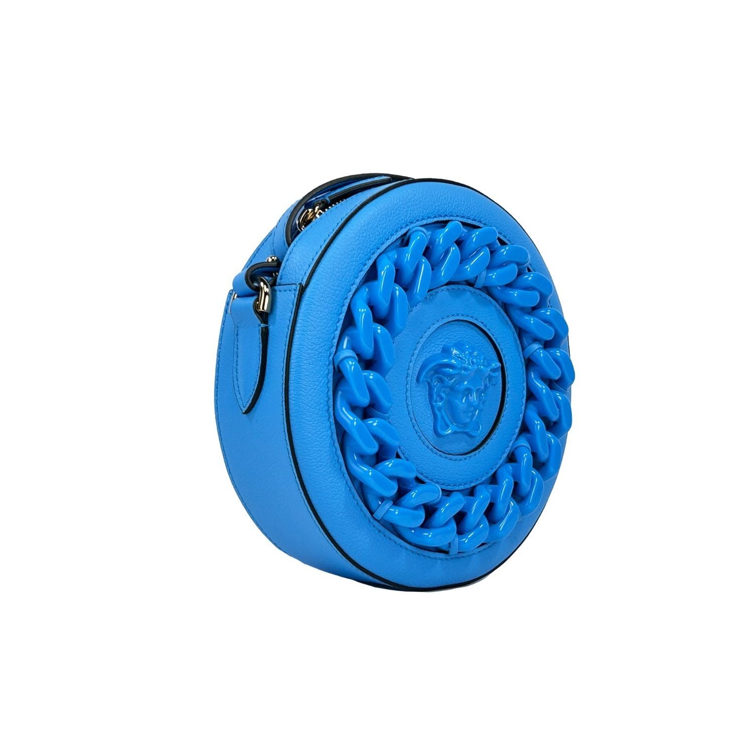 Versace Round Disco Leather Camera Case Crossbody Bag