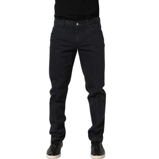 Dolce & Gabbana Black Cotton Mid Waist Skinny Men Denim Jeans
