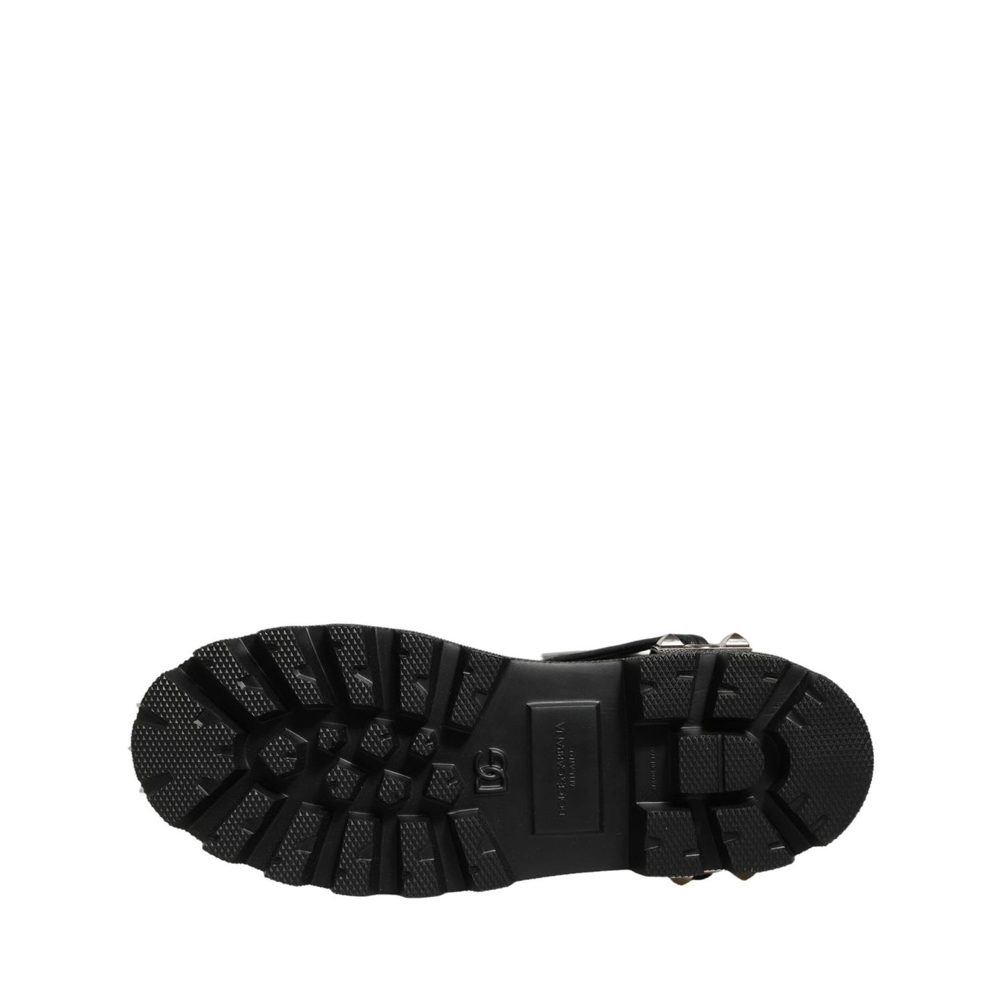 Dolce & Gabbana Black Stud Platform Combat High Boots Shoes