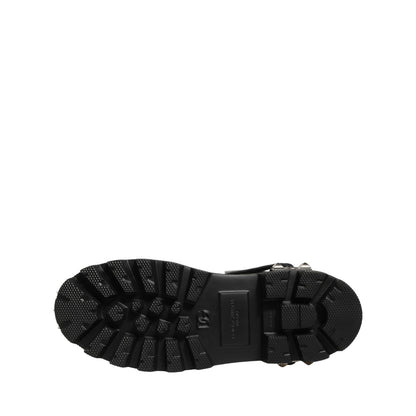 Dolce & Gabbana Black Stud Platform Combat High Boots Shoes