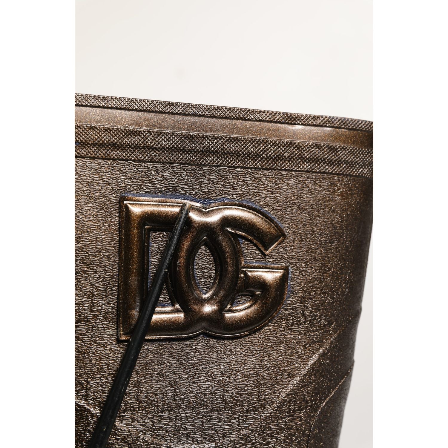 Dolce & Gabbana Bronze PVC Pull On Rain Boots Men Shoes