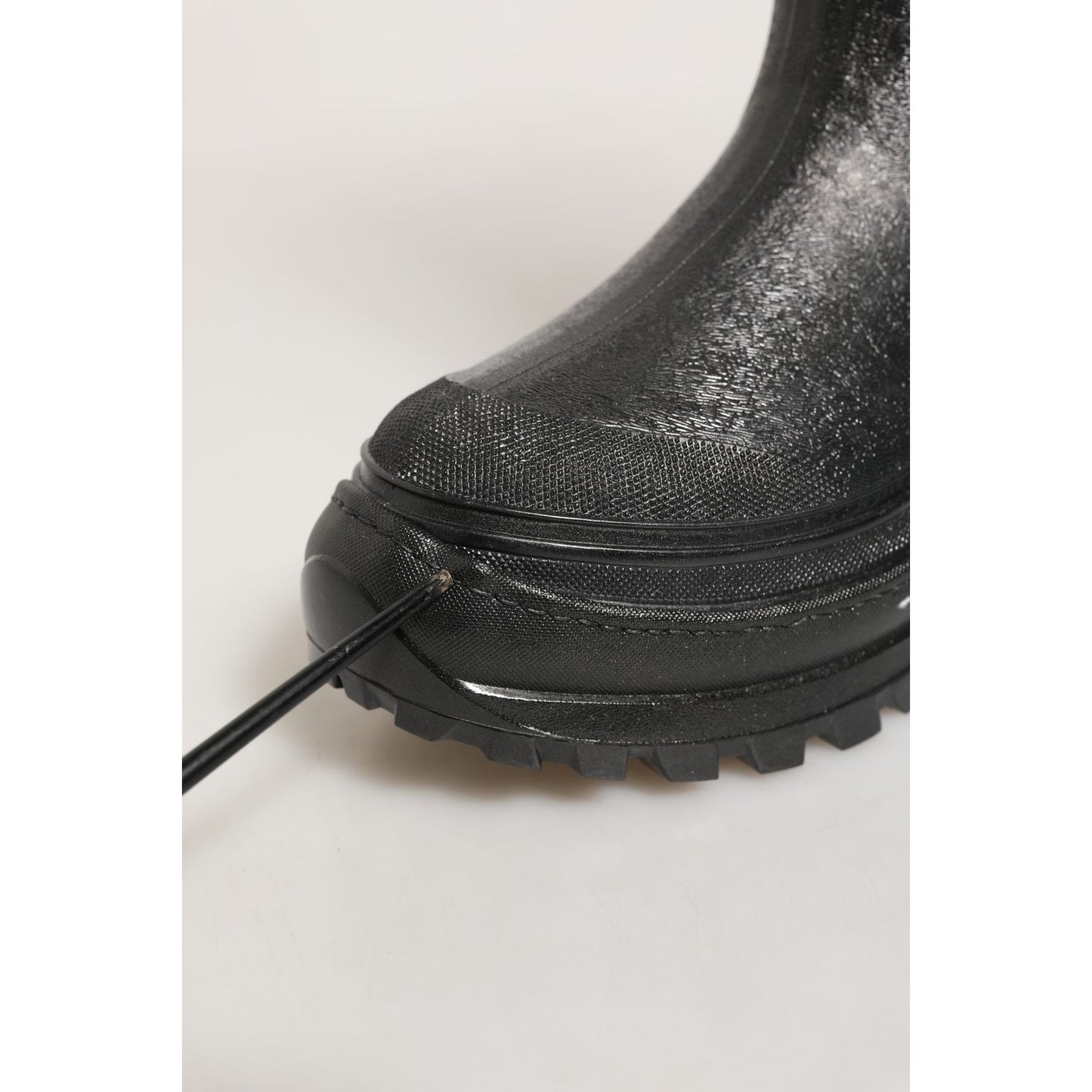 Dolce & Gabbana Black PVC Pull On Rain Boots Men Shoes