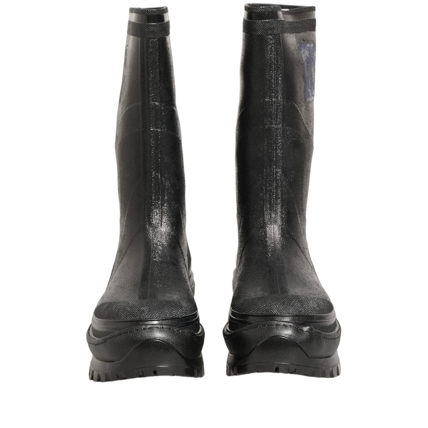 Dolce & Gabbana Black PVC Pull On Rain Boots Men Shoes