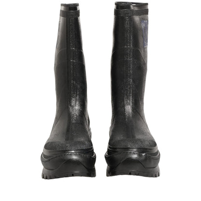 Dolce & Gabbana Black PVC Pull On Rain Boots Men Shoes