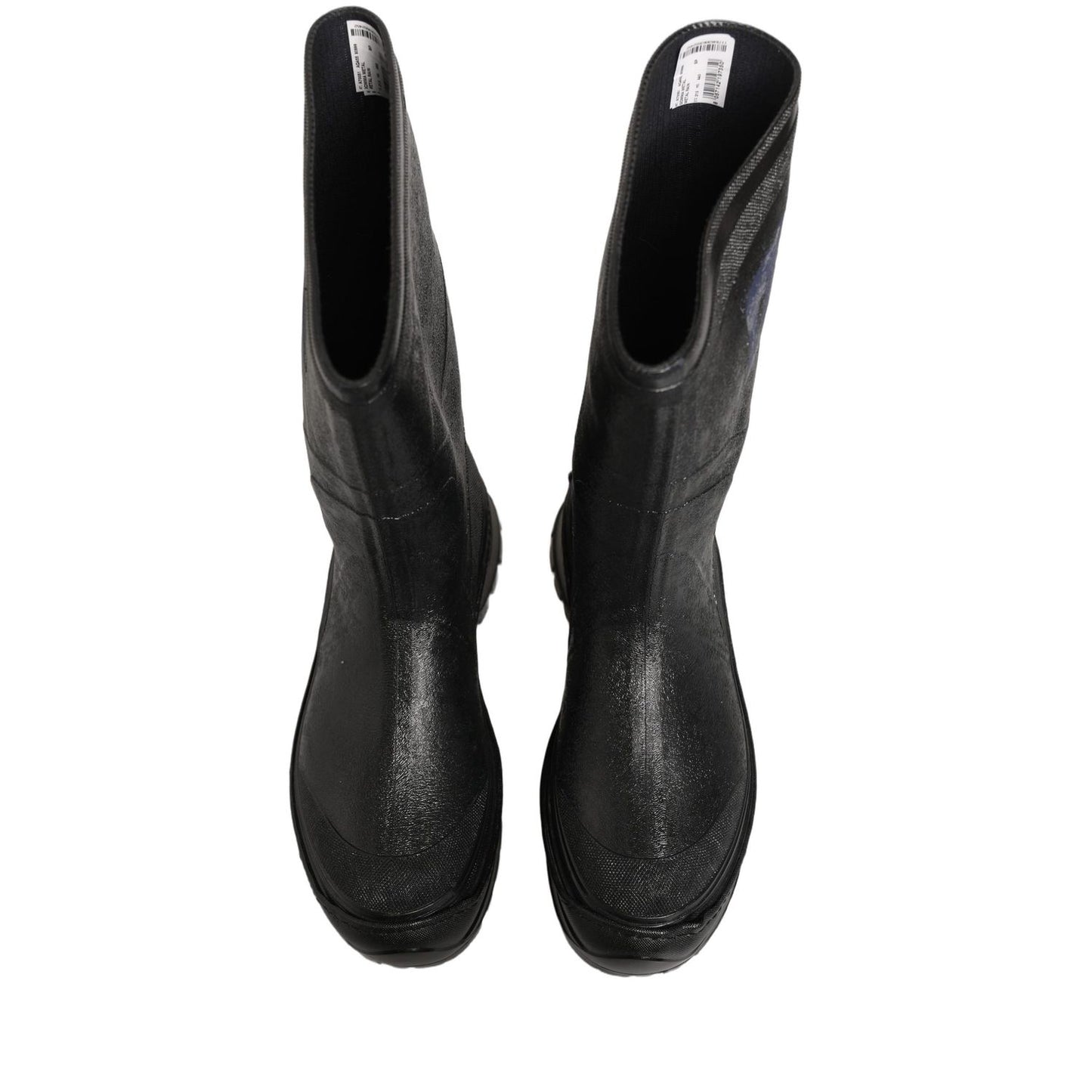 Dolce & Gabbana Black PVC Pull On Rain Boots Men Shoes