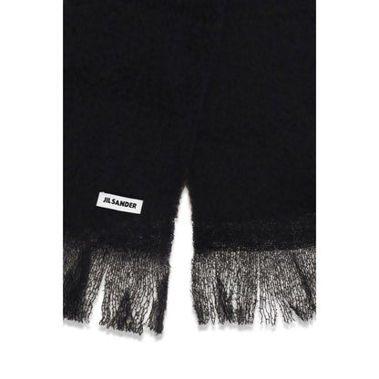 Jil Sander Black Wool Oves Aries Scarf