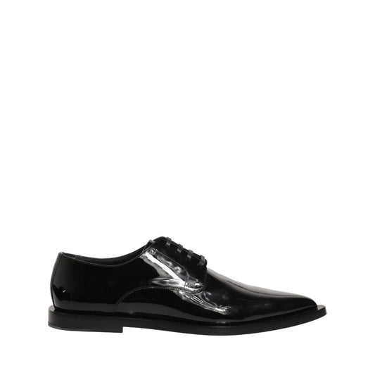 Dolce & Gabbana Black Leather Men Derby Dress Formal Shoes
