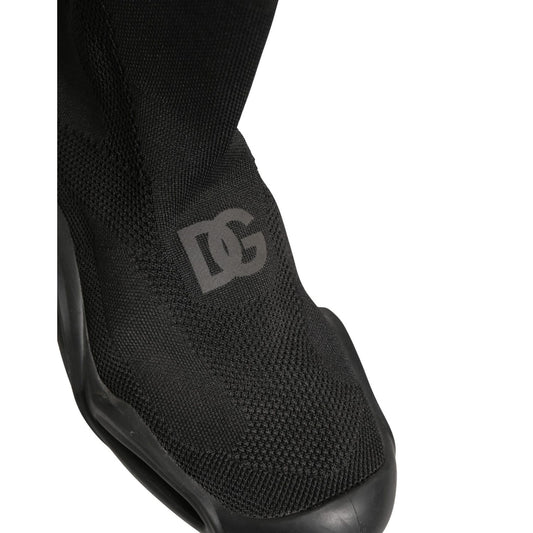 Dolce & Gabbana Black Slip On Wave Socks Men Sneakers Shoes