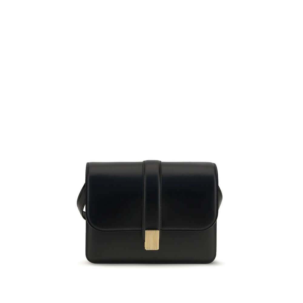 Khaite Black Calf Leather Bos Taurus Shoulder Bag