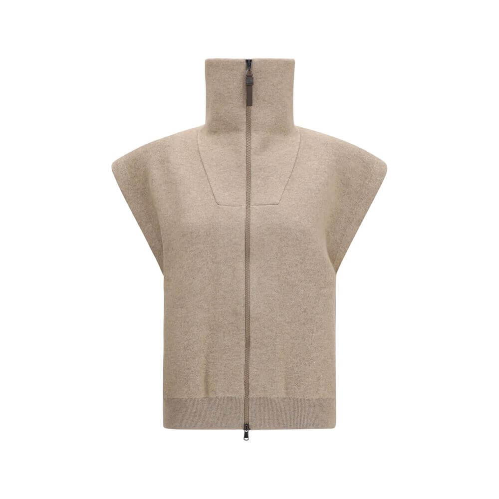 Brunello Cucinelli Beige Cashmere Cardigan