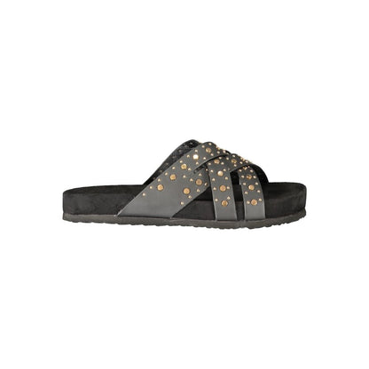 Laura Biagiotti Black Polyurethane Women's Sandal