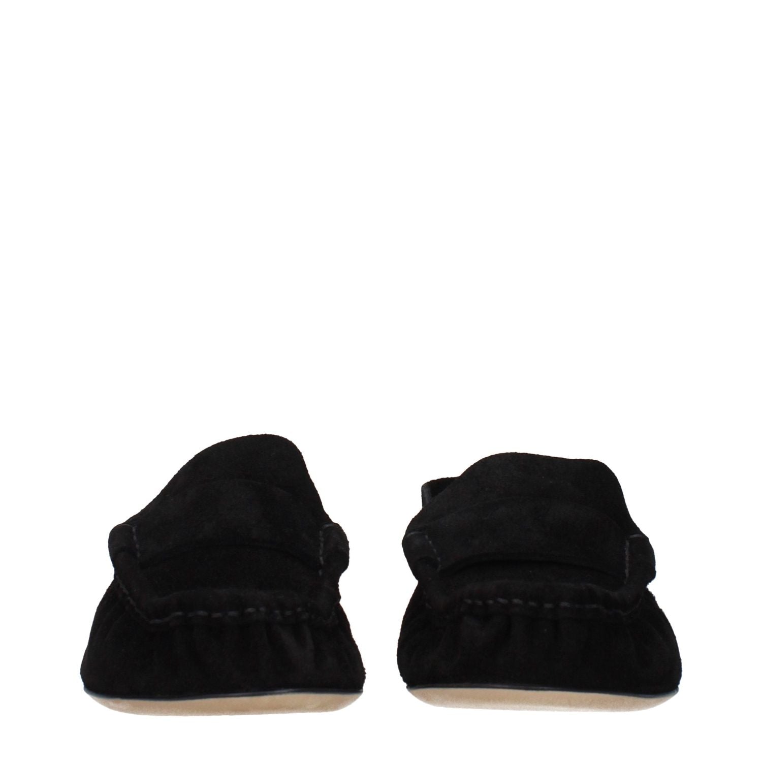 The Row Black Leather Slip-On Loafers