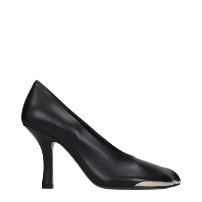Burberry Black Leather High Heel Pumps