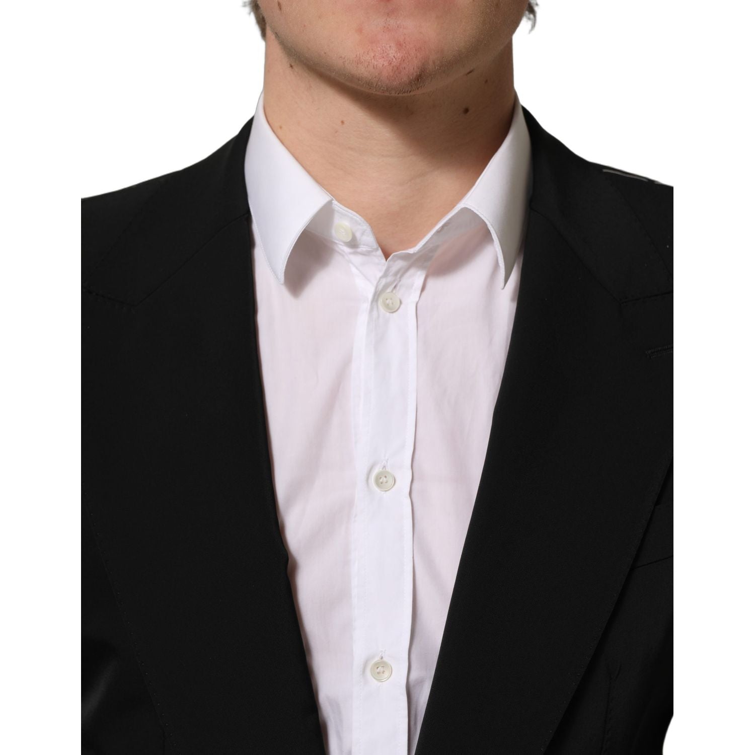 Dolce & Gabbana Black Single Breasted One Button Coat Blazer
