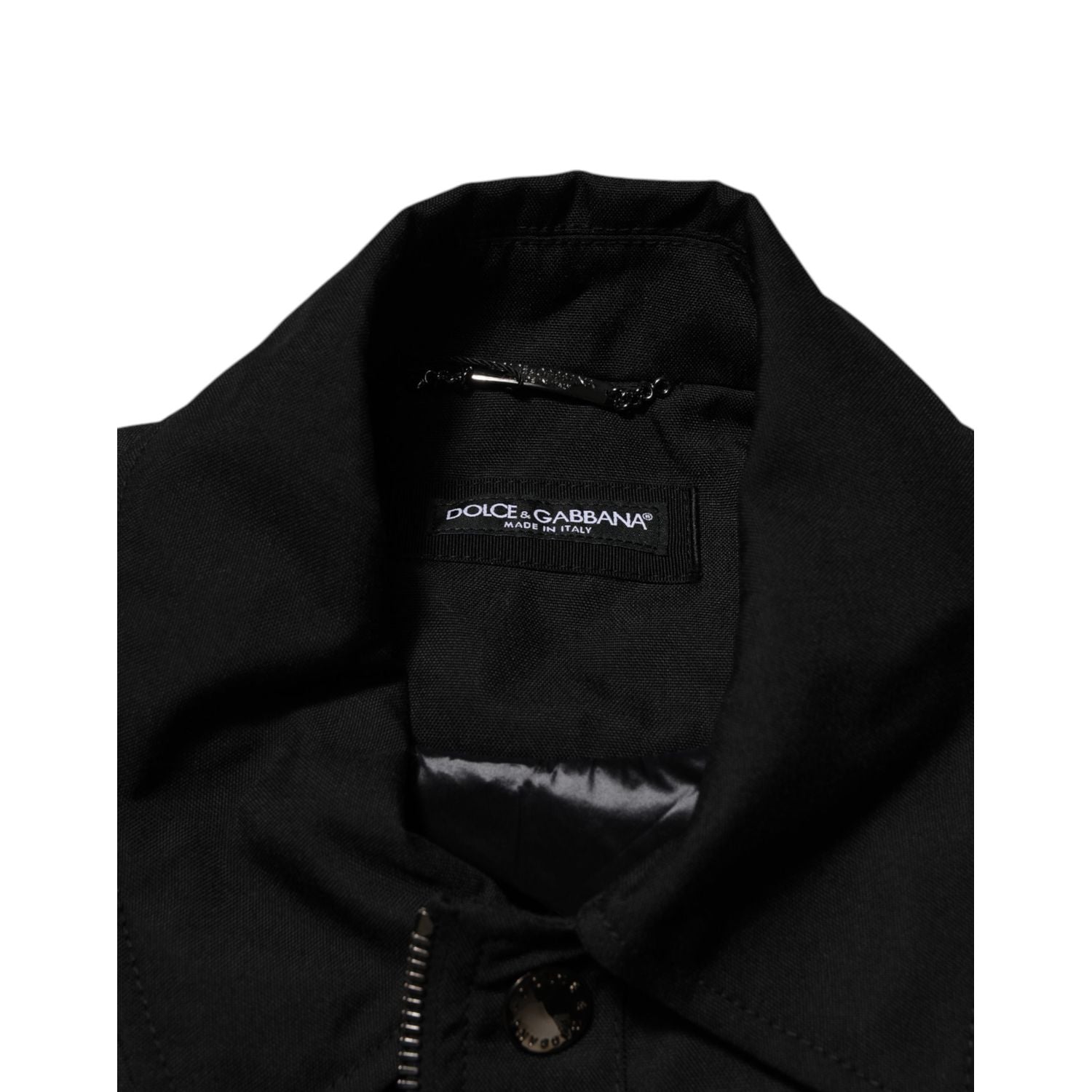 Dolce & Gabbana Black Nylon Full Zip Blouson Bomber Jacket