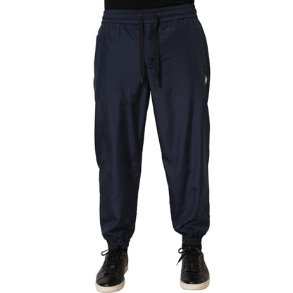 Dolce & Gabbana Dark Blue Polyester Jogger Sweatpants Pants