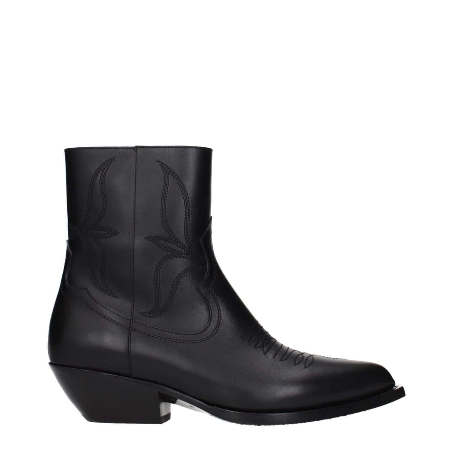 Celine Black Leather Ankle Boots