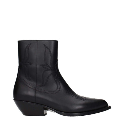 Celine Black Leather Ankle Boots