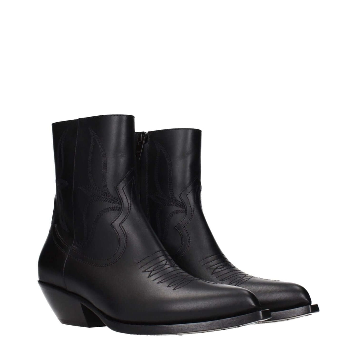 Celine Black Leather Ankle Boots