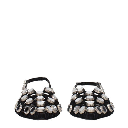 The Attico Black Leather Ballet Flats