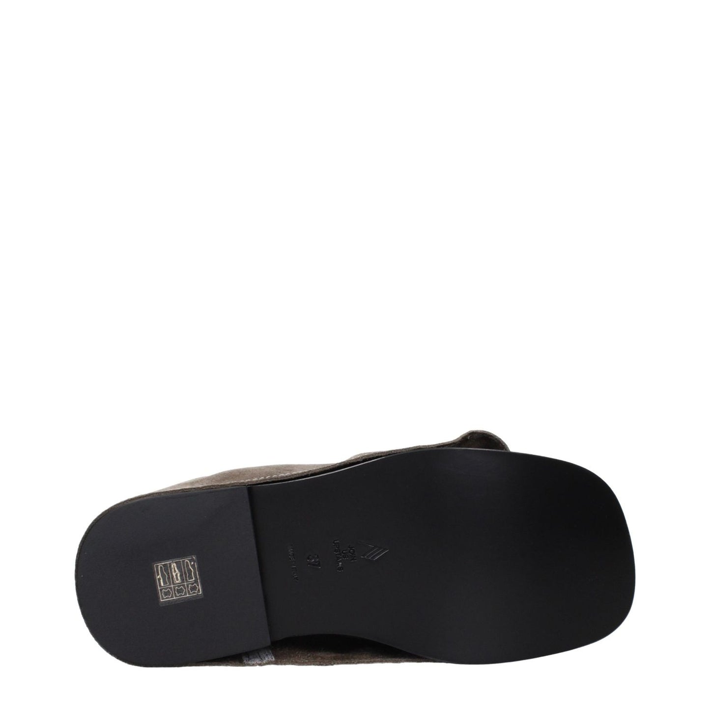 The Attico Gray Leather Slippers