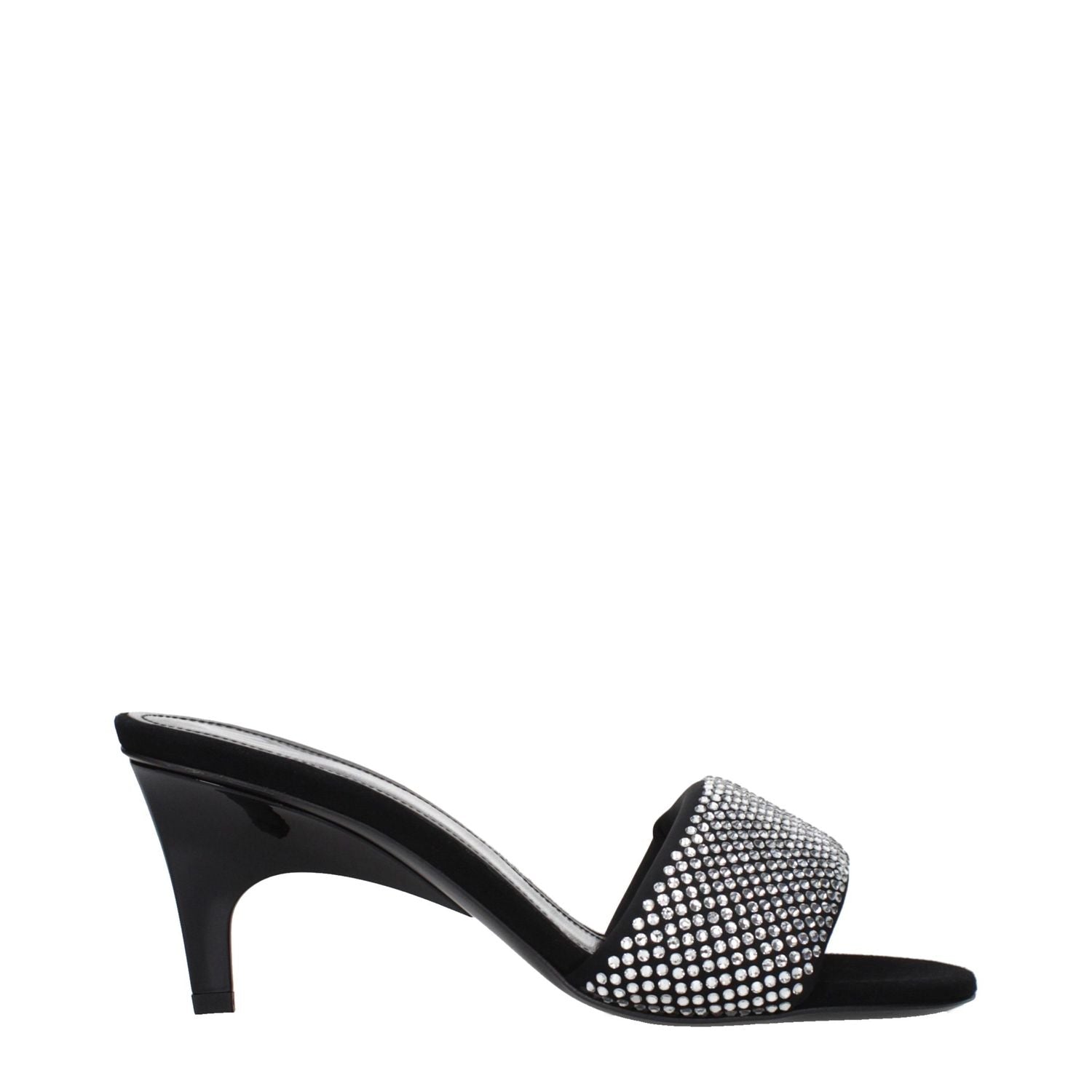 The Attico Black Fabric Stiletto Heel Sandals