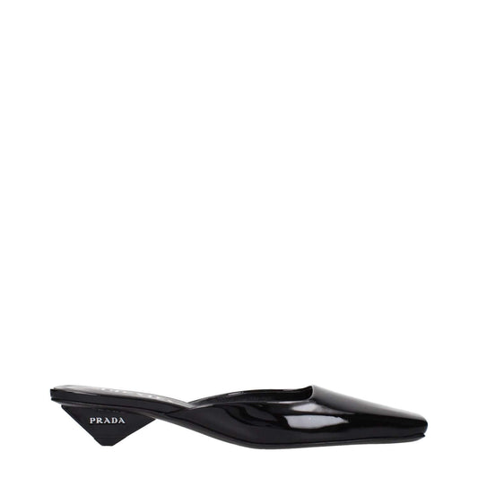 Prada Black Leather Flat Sandals