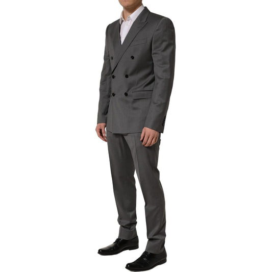 Dolce & Gabbana Gray MARTINI Slim Fit Formal 2Piece Men Suit