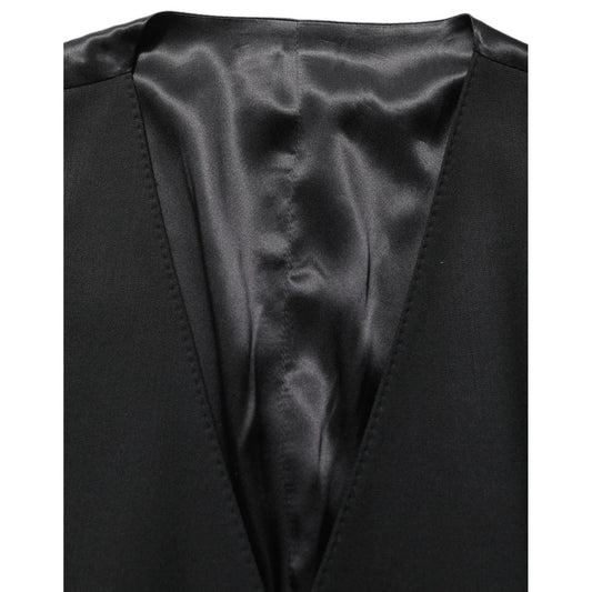 Dolce & Gabbana Black Wool Slim Fit Formal 3 Piece Men Suit